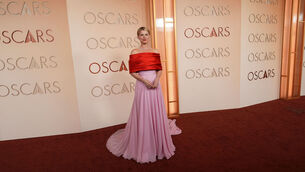 <p>Jessie Buckley arrives at the Oscars on Sunday. Picture: AP Photo/Gregory Bull</p>