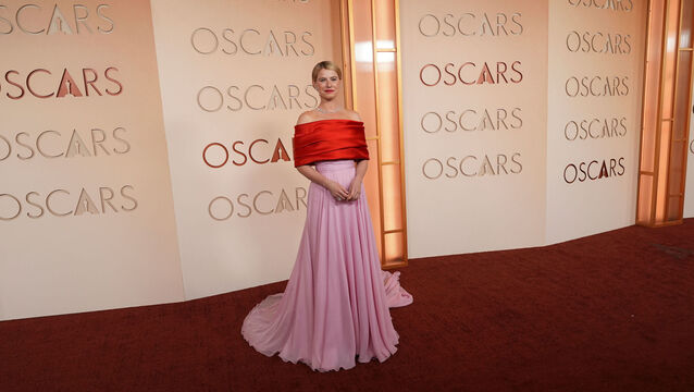 <p>Jessie Buckley arrives at the Oscars on Sunday. Picture: AP Photo/Gregory Bull</p>
