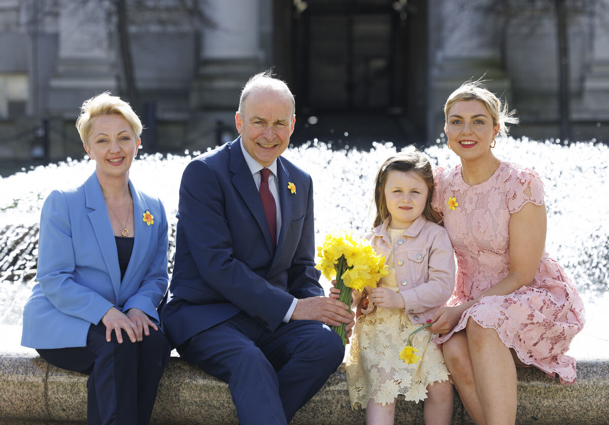 Cancer survivor Katie Foley and her daughter Grace from Inch, County Kerry (right) with Irish Cancer Society CEO Nikki Gallagher and Taoiseach Micheál Martin promoting Daffodil Day on Friday March 20. Picture: Andres Poveda Cancer survivor Katie Foley and her daughter Grace from Inch, County Kerry (right) with Irish Cancer Society CEO Nikki Gallagher and Taoiseach Micheál Martin promoting Daffodil Day on Friday March 20. Picture: Andres Poveda