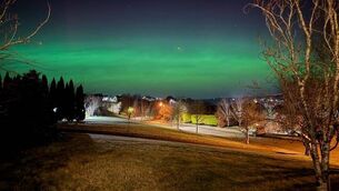 <p>The aurora borealis, or Northern Lights, photographed by a resident in Glanmire, Cork, in January. Picture: Michael Crowley </p>