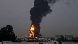 <p>A drone struck a fuel tank forcing the temporary suspension of flights at Dubai International Airport. Picture: AP Photo</p>