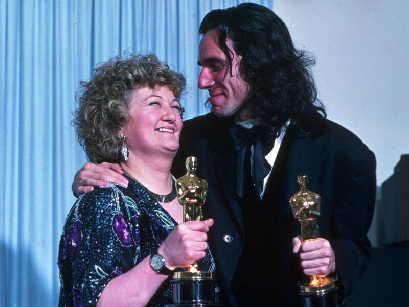Brenda Fricker and Daniel Day Lewis at the Oscars in 1990. Picture: Snap/Shutterstock