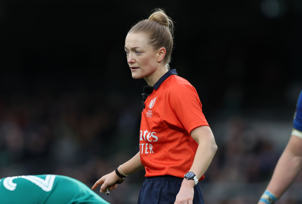 Referee Hollie Davidson became the first woman to take charge of a men's Six Nations game. Pic: ©INPHO/Billy Stickland Referee Hollie Davidson became the first woman to take charge of a men's Six Nations game. Pic: ©INPHO/Billy Stickland