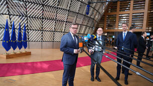 Germany’s Foreign Minister Johann Wadephul speaks with the media (Virginia Mayo/AP)