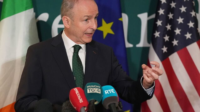<p class="contextmenu internal_Caption">Taoiseach Micheál Martin speaking to the media in Washington DC during his visit to the US for St Patrick’s Day. Picture: Niall Carson/PA</p>