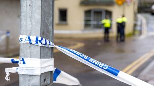 <p>Gardaí at the scene on Tuesday. Picture: Chani Anderson</p>