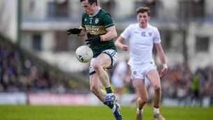 <p>Once the likes of ball-playing Kerry defender Paul Murphy breaks the one v one, the domino effect for the opposition can be devastating. Pic: James Lawlor, Inpho</p>