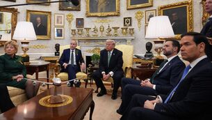 <p>Taoiseach Micheál Martin during a bilateral meeting with US President Donald Trump, US vice president JD Vance and US Secretary of State Marco Rubio at the White House in Washington DC. Picture: Niall Carson/PA Wire</p>