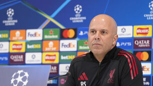 <p>Liverpool manager Arne Slot faces the media, Pic: Peter Byrne/PA.</p>