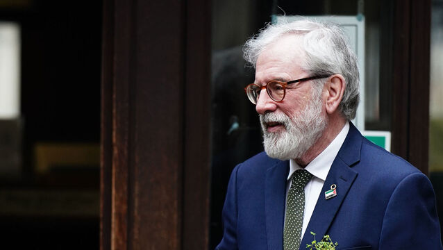 <p>Gerry Adams arriving at the Royal Courts of Justice in London on Friday (Aaron Chown/PA)</p>