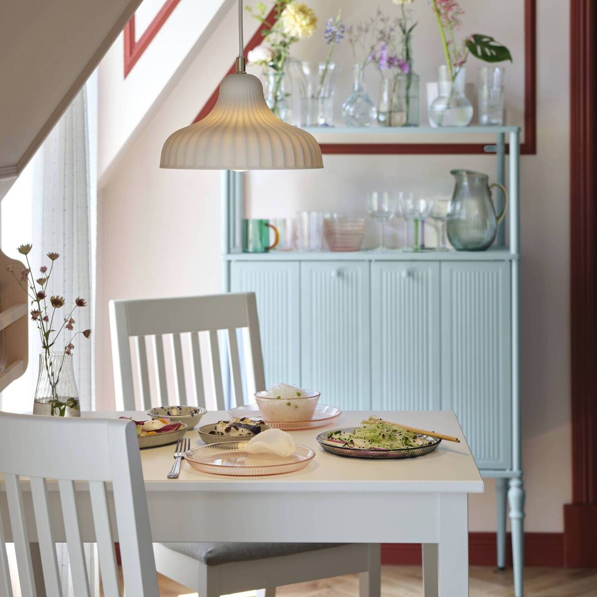 Light grey-blue Sagmastare cabinet, 83x36x128cm, €90, Ikea. Light grey-blue Sagmastare cabinet, 83x36x128cm, €90, Ikea.