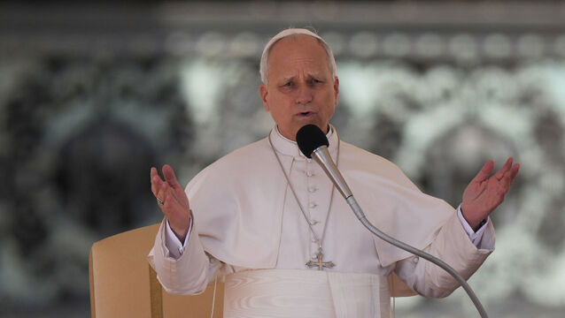 <p>Pope Leo XIV blesses faithful at the beginning of his weekly general audience in St Peter's Square, at the Vatican on Wednesday. Picture:Andrew Medichini/AP</p>