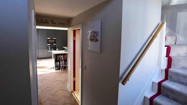 <p>Subtle by Colourtrend has warm brown undertones that work in cold Irish light, seen here in the hallway of Jen Sheahan's home in Rathmines. Picture: Moya Nolan</p>