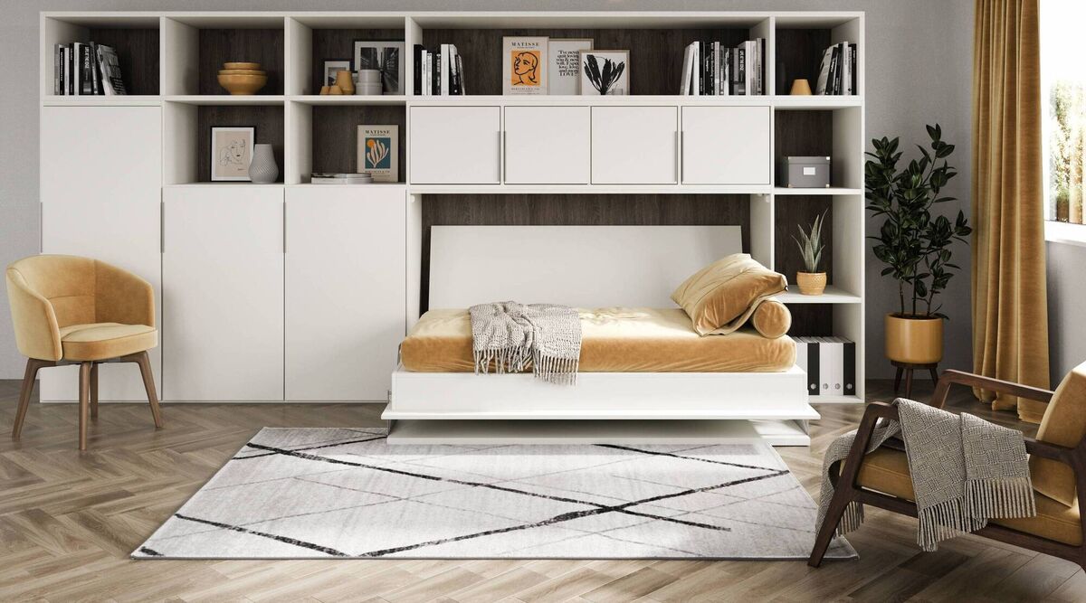 A desk by day, that folds down to a bed for night-time use, is ideal for a home office that doubles as a guest room. Picture: Wallbeds of Ireland A desk by day, that folds down to a bed for night-time use, is ideal for a home office that doubles as a guest room. Picture: Wallbeds of Ireland