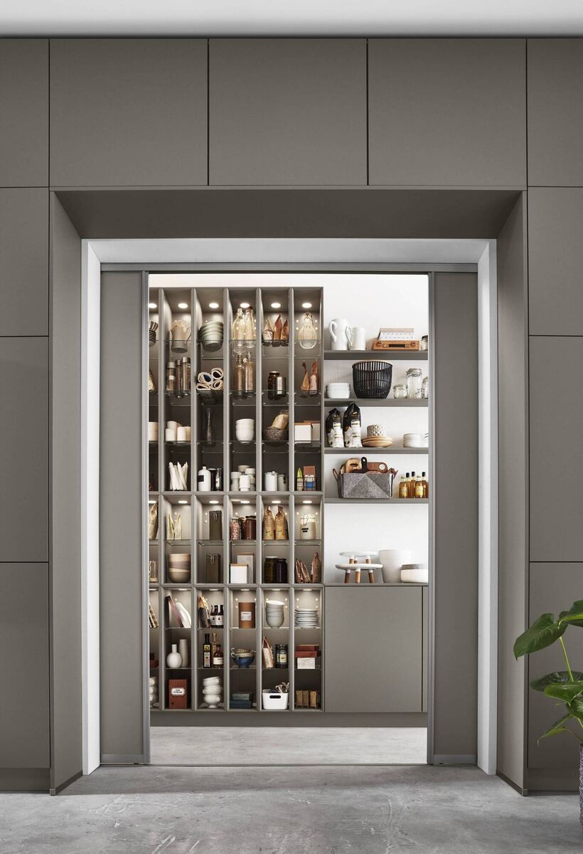 Kube Interiors concealed walk-in pantry 'EasyTouch'.