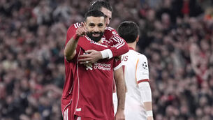 <p>Salah inspired Liverpool in the second half after missing a penalty before the break. Pic: Peter Byrne/PA</p>