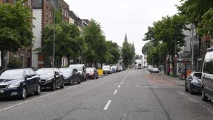 <p>The male motorcyclist, after being struck, fell from the bike and was thrown some distance. Picture: Denis Minihane.</p>