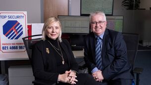<p>Áine Mulcahy managing director of OCS Ireland and Pat Crowley general manager of Top Security. </p>