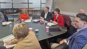 <p>Members of the Limerick Health Equity Oversight Group, including Mayor of Limerick, John Moran (centre); with, from left, Dr Ann Dee of HSE Mid West Public Health, Dr Mai Mannix, oversight group chairperson and regional director of Public Health, HSE Mid West; Sandra Broderick, regional executive officer at HSE Mid West; and Dr Pat Daly, chief executive officer at Limerick City and County Council. Picture: Liam Burke/Press 22</p>