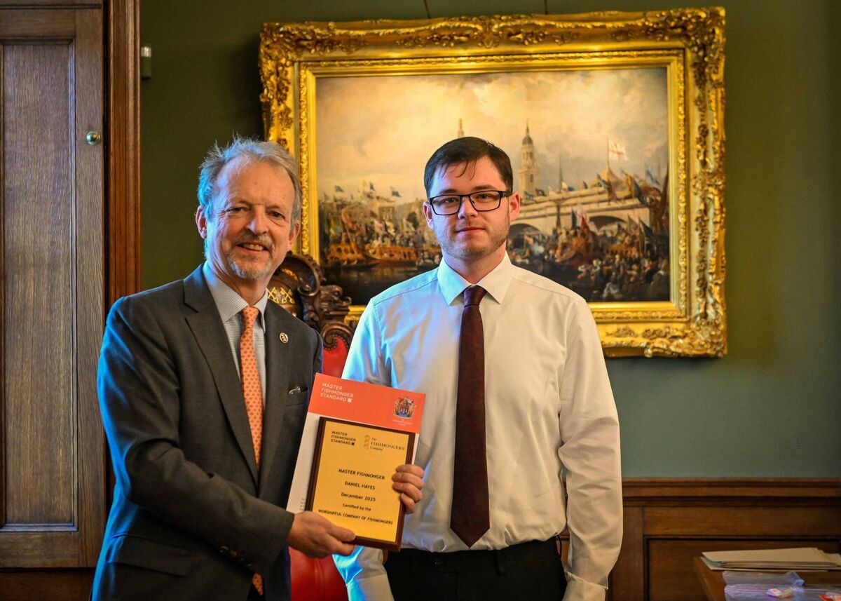 Master Fishmonger Daniel Hayes of Wright's of Howth (right) 
