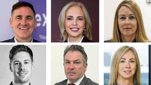 <p>New roles: (top row) Alan Gallagher, Grace Cappock, Aisling O’Beirne; (bottom row) Colm Woods, Brían Morgan, Helen Dixon. </p>