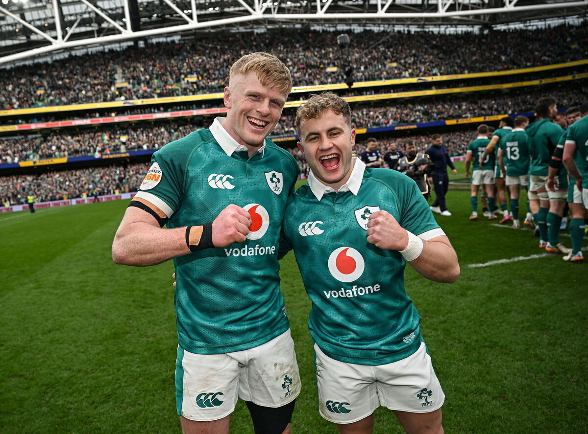 Craig Casey, right, will return to the Munster set up later this weekend alongside Jack Crowley and Jeremy Loughman. Picv: Ramsey Cardy/Sportsfile