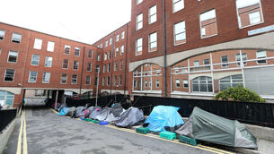 <p> Tents outside the International Protection Office in Dublin in 2023. The chief inspector of Asylum Border Procedures will have primary responsibility for all inspections of designated asylum border facilities in the State, and will also have supervisory responsibility for any complaints made about such facilities<br>File picture: Sasko Lazarov/RollingNews.ie</p>
