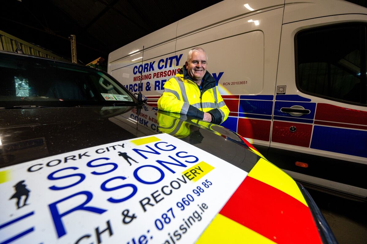 Christy O’Donovan outside the Cork City Missing Persons Search and Recovery base on Horgan’s Quay in the city centre, where he volunteers his time with the entirely charity-run group that assists families searching for missing loved ones. Picture: Chani Anderson