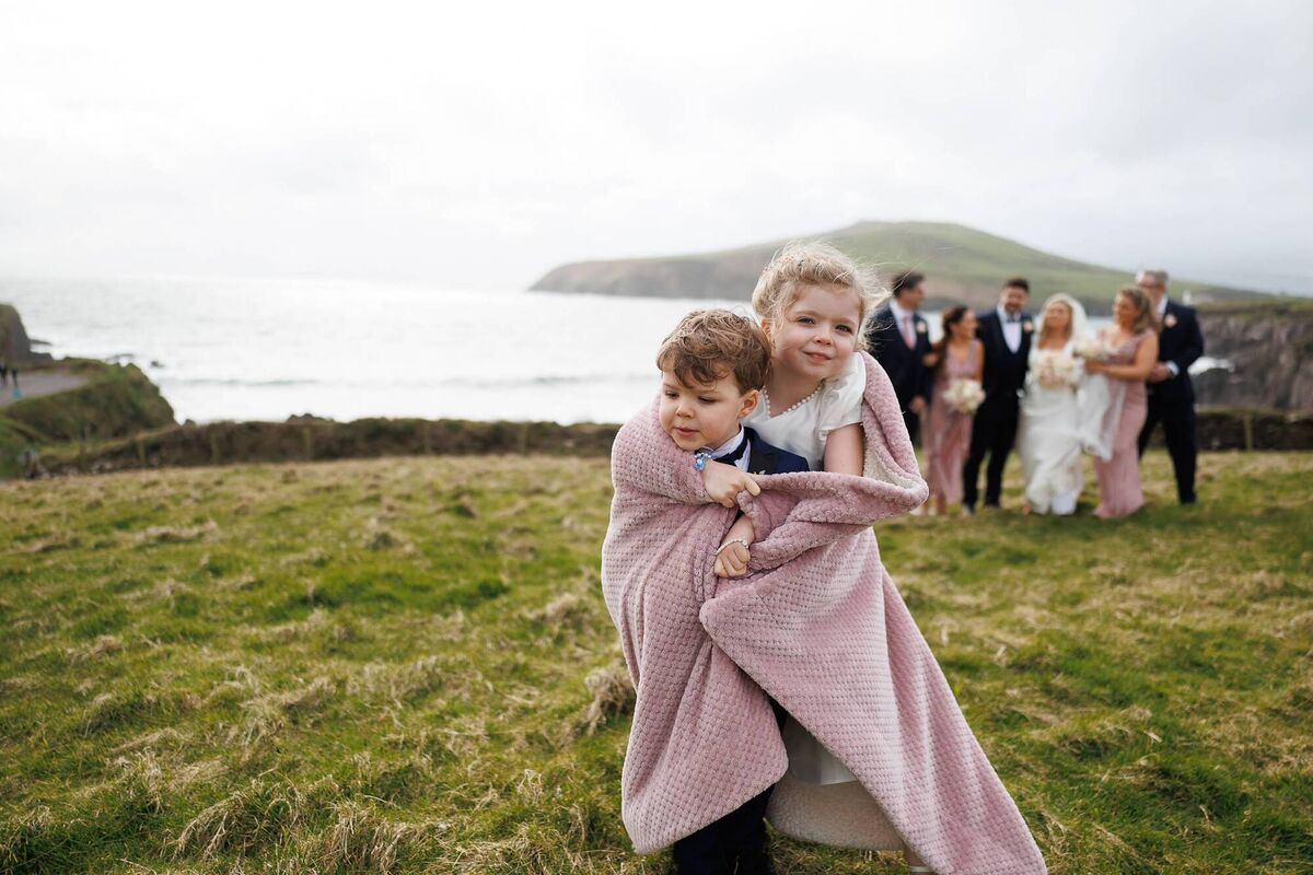Rosie and Liam Casey, front, and Laura Fitzpatrick and Bernard Casey with their wedding party. Pictures: Padraig Healy Photography Rosie and Liam Casey, front, and Laura Fitzpatrick and Bernard Casey with their wedding party. Pictures: Padraig Healy Photography