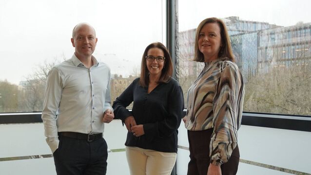 <p>Neil Hughes, CEO of Azets Ireland, with Jennifer Kelly and Susan Wylie. </p>