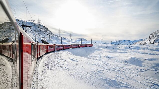 <p>Travel by private coach from Milan to St Moritz before boarding the iconic Bernina Red Train</p>