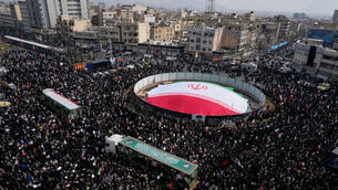 <p>Mourners attend the funeral procession for senior Iranian military officials and some civilians killed during the US-Israel campaign, in Tehran, Iran. PictureAP Photo/Vahid Salemi</p>
