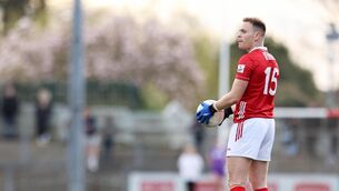 <p>LOOKING UP: Steven Sherlock lines up a free kick during the Allianz Football League Division 2 match between Cork and Kildare. Pic: Michael P Ryan/Sportsfile.</p>