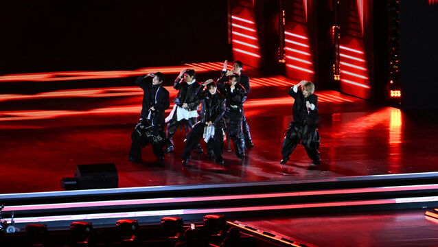 K-pop boy band BTS perform onstage during a comeback concert at Gwanghwamun Square in Seoul, South Korea (Kim Min-Hee/Pool Photo via AP)