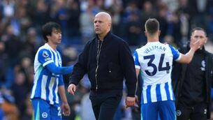 <p>SLOT HAPPENING: Arne Slot saw his Liverpool side beaten by Brighton (Gareth Fuller/PA).</p>