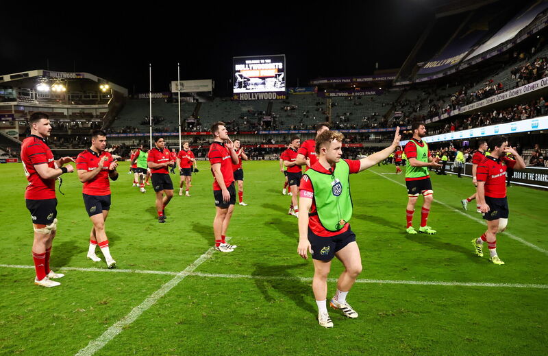 Munster players acknowledge their supporters after the match. Pic: Shaun Roy/Sportsfile Munster players acknowledge their supporters after the match. Pic: Shaun Roy/Sportsfile