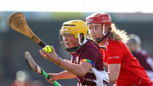 <p>Galway's Shannon Corcoran with Libby Coppinger of Cork battle for the ball. Pic: Tom O’Hanlon/Inpho</p>