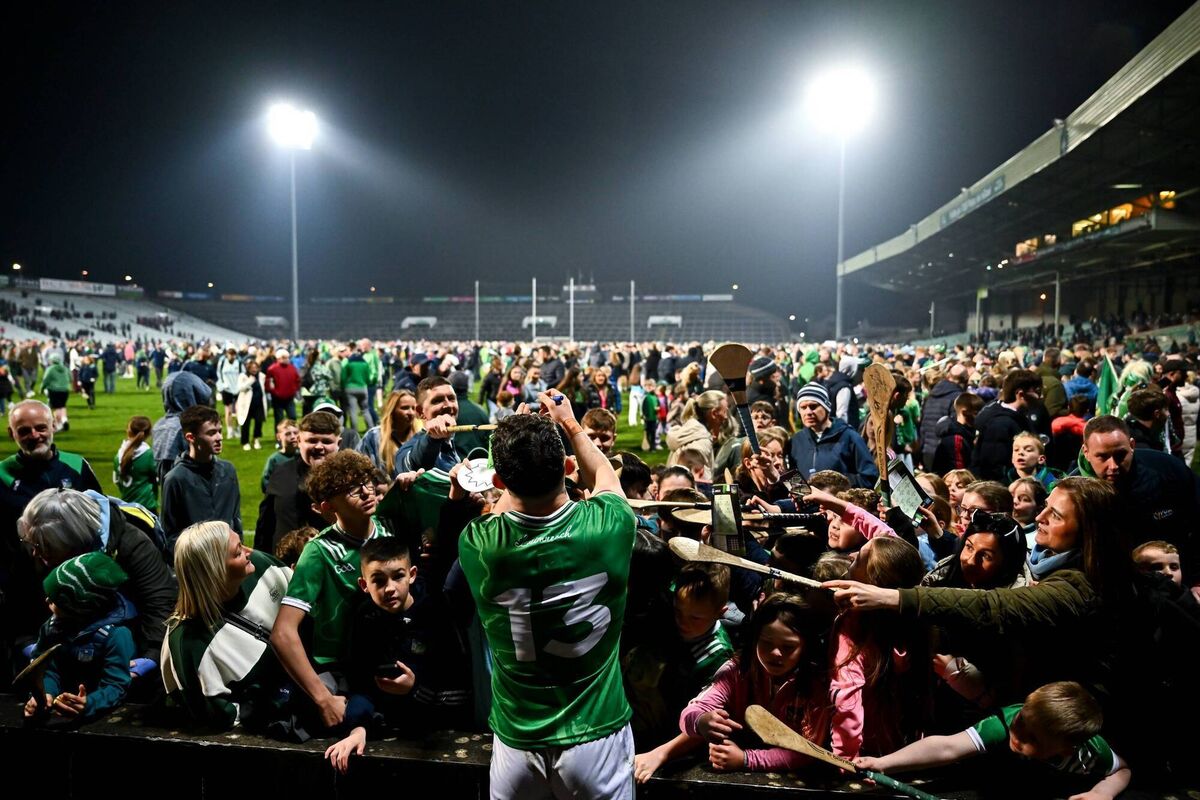 Aaron Gillane of Limerick signs autographs after the Allianz Hurling League Division 1A match between Limerick and Galway at TUS Gaelic Grounds in Limerick. Photo by Piaras Ó Mídheach/Sportsfile