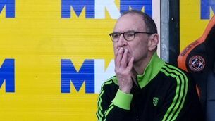 <p>BIG LOSS: Celtic manager Martin O'Neill during their defeat to Dundee. Pic: Andrew Milligan/PA Wire.</p>
