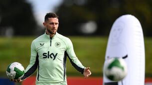 <p>TIME IS NOW: Alan Browne during a Republic of Ireland training session. Photo by Stephen McCarthy/Sportsfile</p>