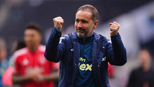 <p>Nottingham Forest manager Vitor Pereira after the final whistle during the Premier League match at the Tottenham Hotspur Stadium. Pic: Bradley Collyer/PA Wire. </p>