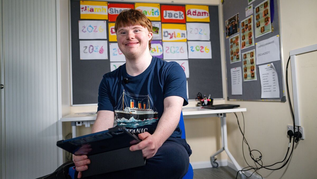 Seán McMahon, who loves the technology lessons, smiles as he looks forward to his upcoming work experience with Penneys.