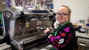 <p>Clodagh Robins practises her barista skills at the Field of Dreams as she celebrates her 22nd birthday. Pictures: Chani Anderson</p> <p>Clodagh Robins practises her barista skills at the Field of Dreams as she celebrates her 22nd birthday. Pictures: Chani Anderson</p>