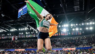 <p>Kate O'Connor of Ireland celebrates winning bronze. Pic: Sam Barnes/Sportsfile</p> <p>Kate O'Connor of Ireland celebrates winning bronze. Pic: Sam Barnes/Sportsfile</p>