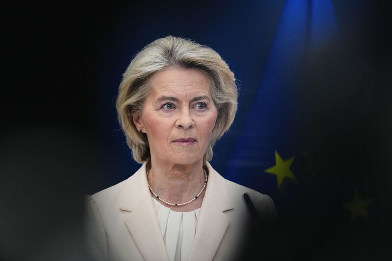 Ursula von der Leyen: 'The EU-Australia Security and Defence Partnership. It will expand joint exercises, deepen co-operation on cyber hybrid threats, and increase the link between our defence industries.' Photo AP/Virginia Mayo