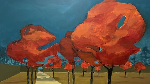 <p> Red Orchard by Louise Neiland at Taylor Galleries at Art Evolve.</p>