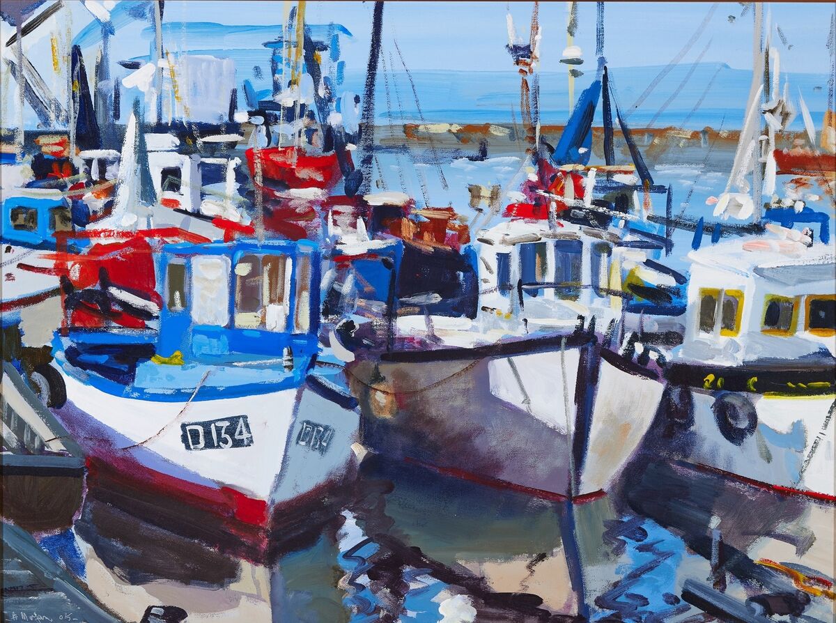 'Boats in Harbour, Dunmore East' by Henry Morgan at Whyte's. 'Boats in Harbour, Dunmore East' by Henry Morgan at Whyte's.