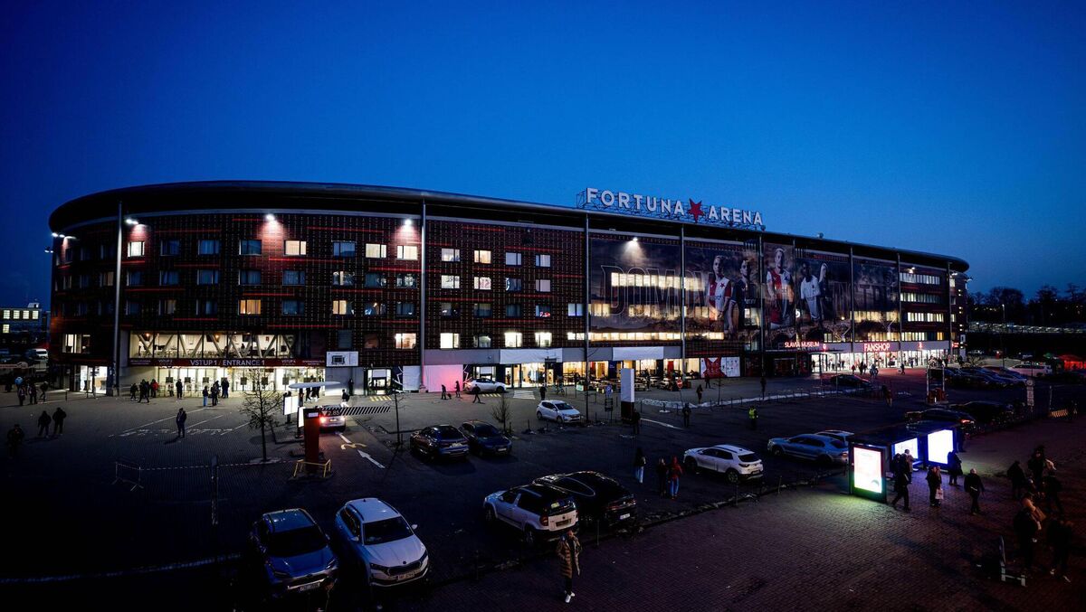 The Fortuna Arena stadium prior to a Champions League game.  Pic: Thomas Eisenhuth - UEFA/UEFA via Getty Images