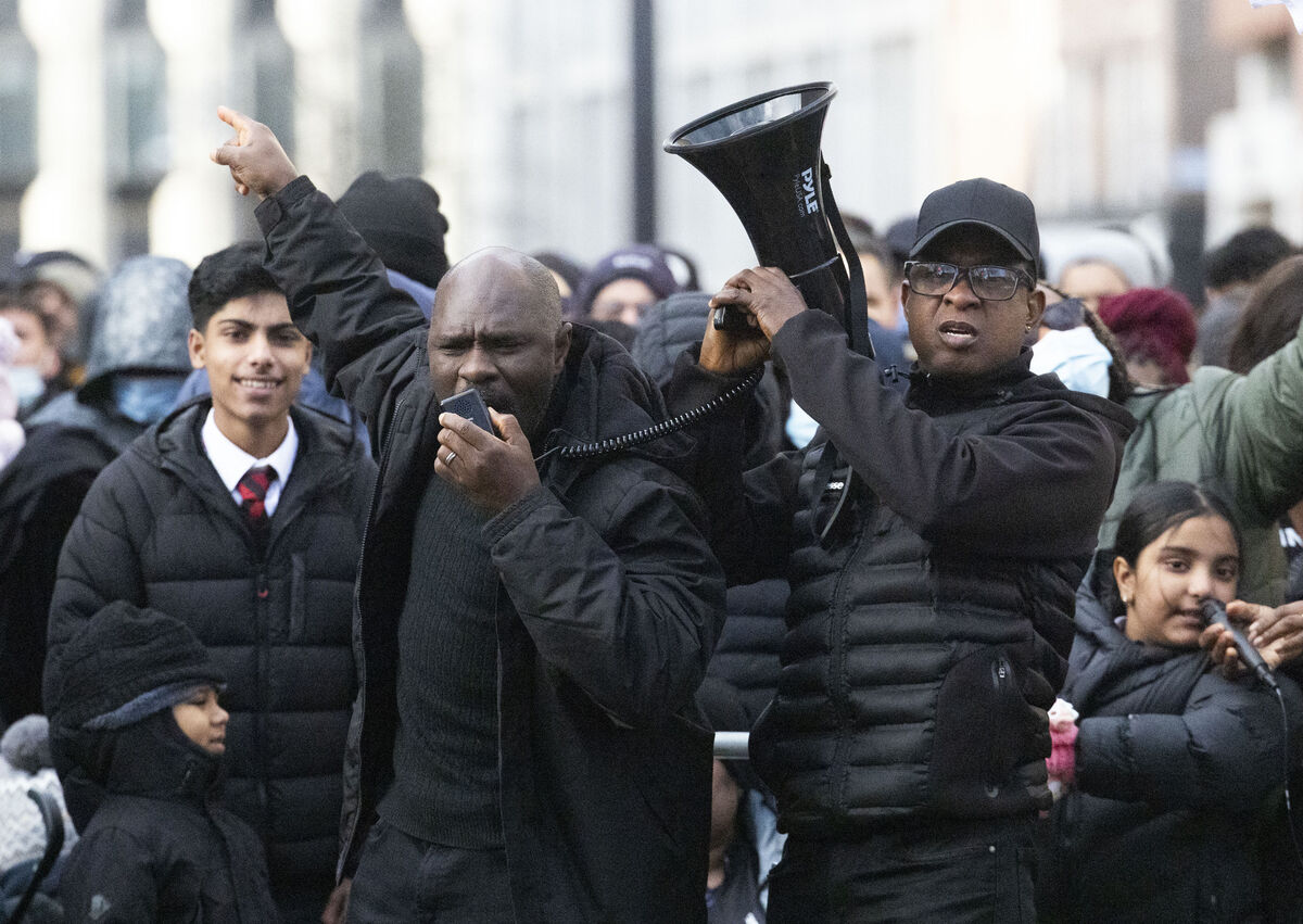 Asylum seekers who are working and paying tax protest outside Leinster House last December, demanding fairness and an amnesty from deportation. Picture: Sam Boal/Collins