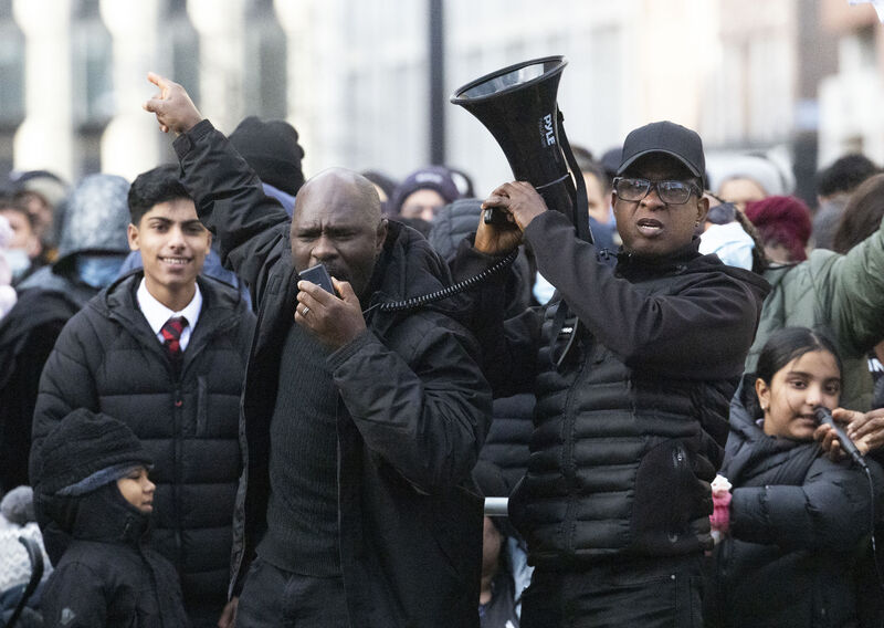 Asylum seekers who are working and paying tax protest outside Leinster House last December, demanding fairness and an amnesty from deportation. Picture: Sam Boal/Collins